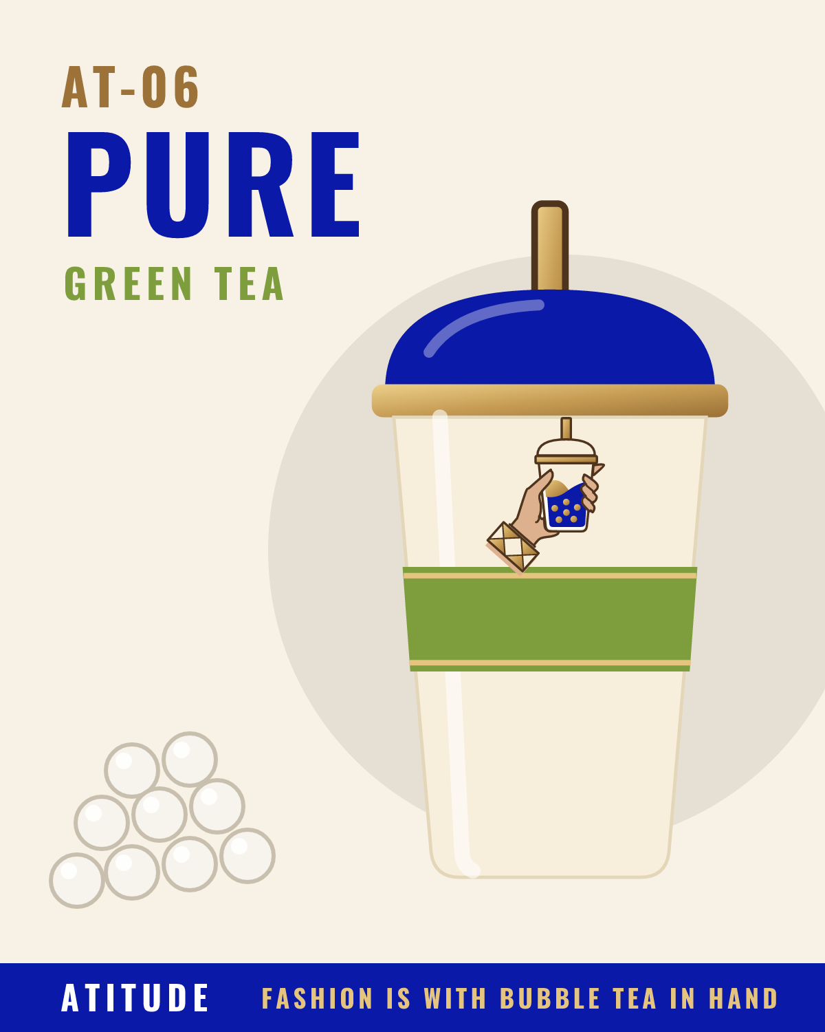 ATITUDE 态度 AT-06 PURE 白色爆珠綠茶 500 ml 杯飲