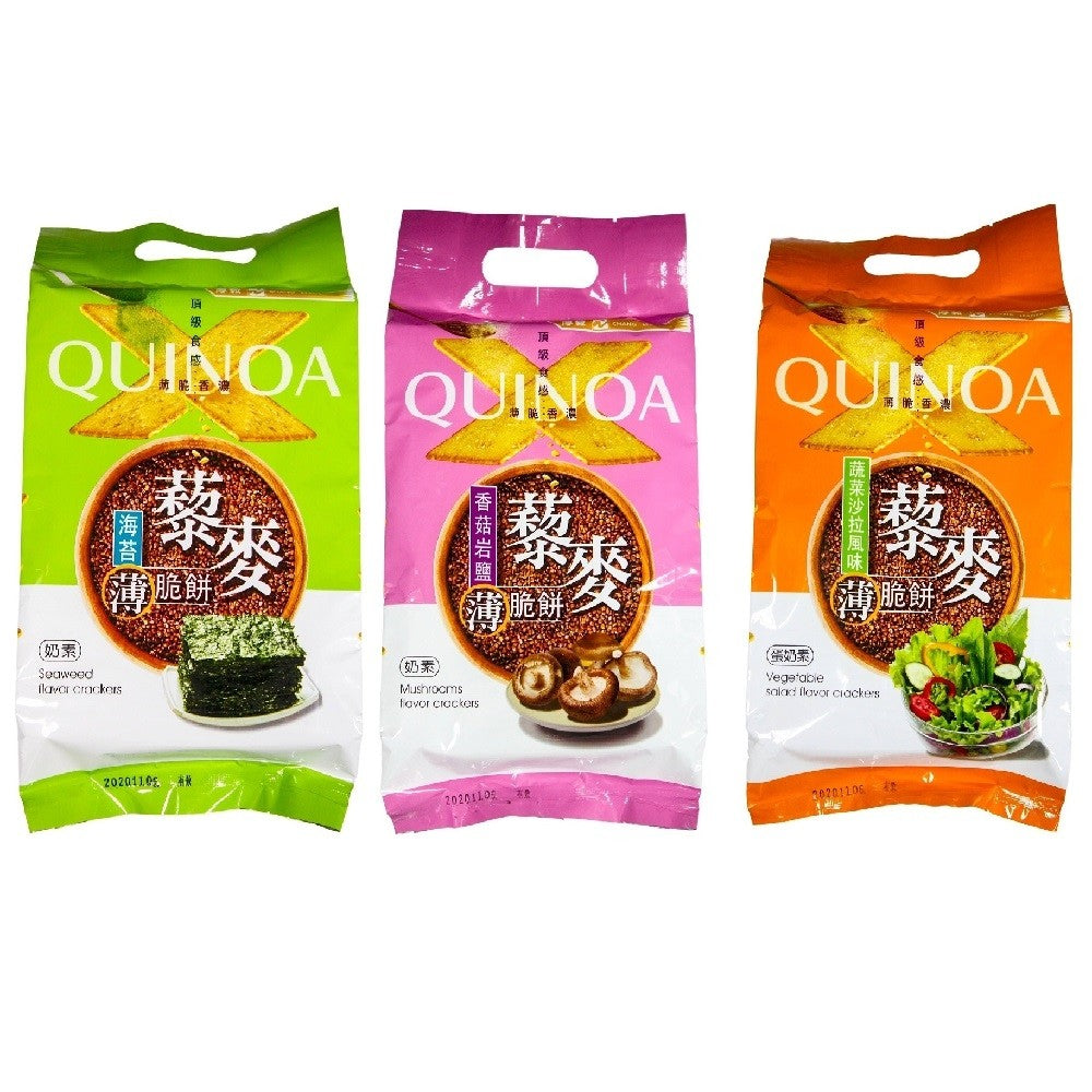 TAIWAN QUINOA Mushrooms Seaweed Flavor Crackers 蔾麥岩鹽薄脆餅 - 海苔/香菇 270g