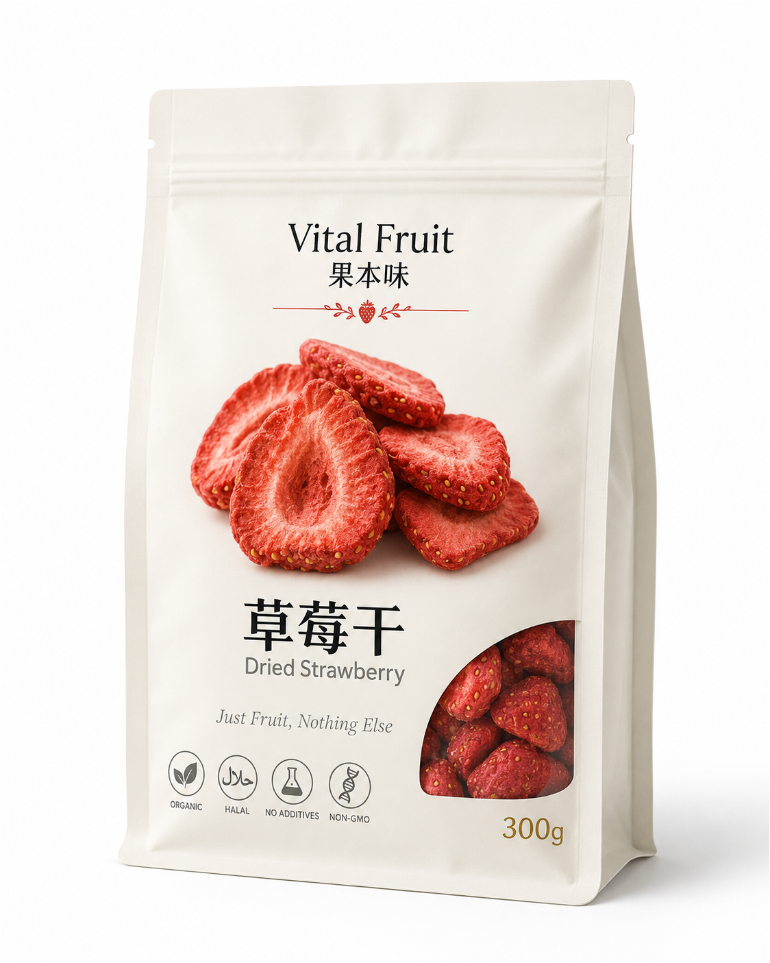 VITAL FRUIT 果本味｜草莓乾 Dried Strawberry 300g 立袋包裝
