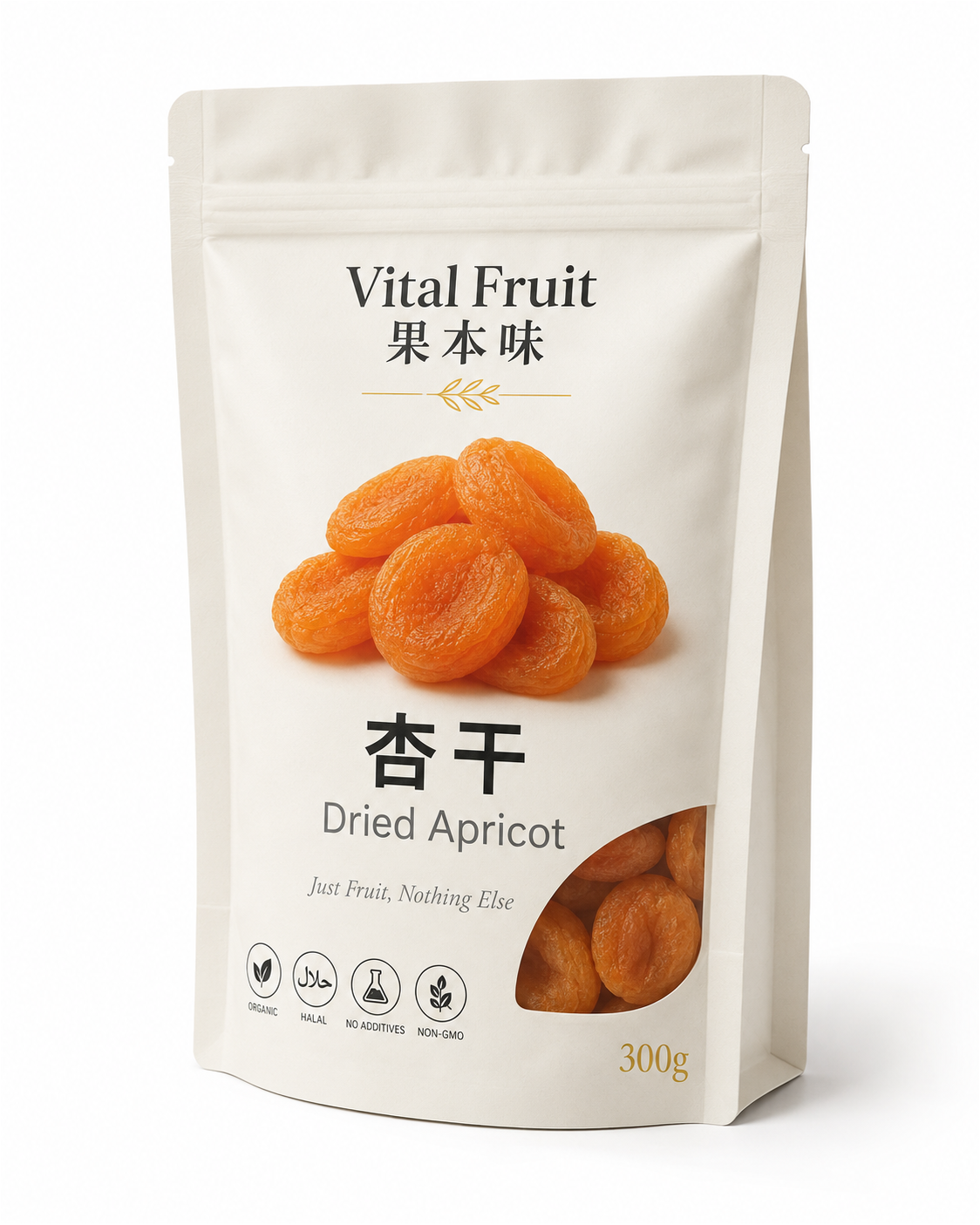VITAL FRUIT 果本味｜杏桃乾 Dried Apricot 300g 立袋包裝