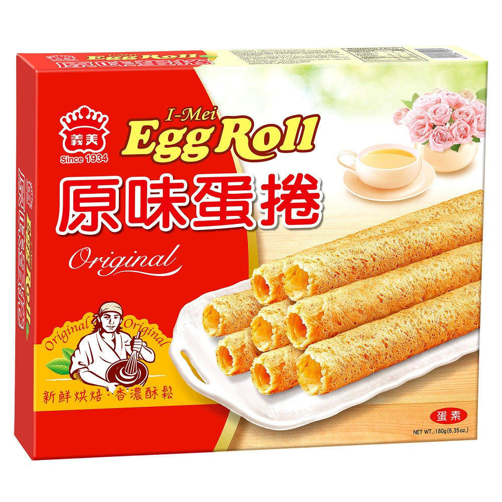 TAWIAN YI-MEI EGG ROLL AUTHENTIC TIPICAL TAIWANESE SNACK 台湾義美蛋捲量販包180g