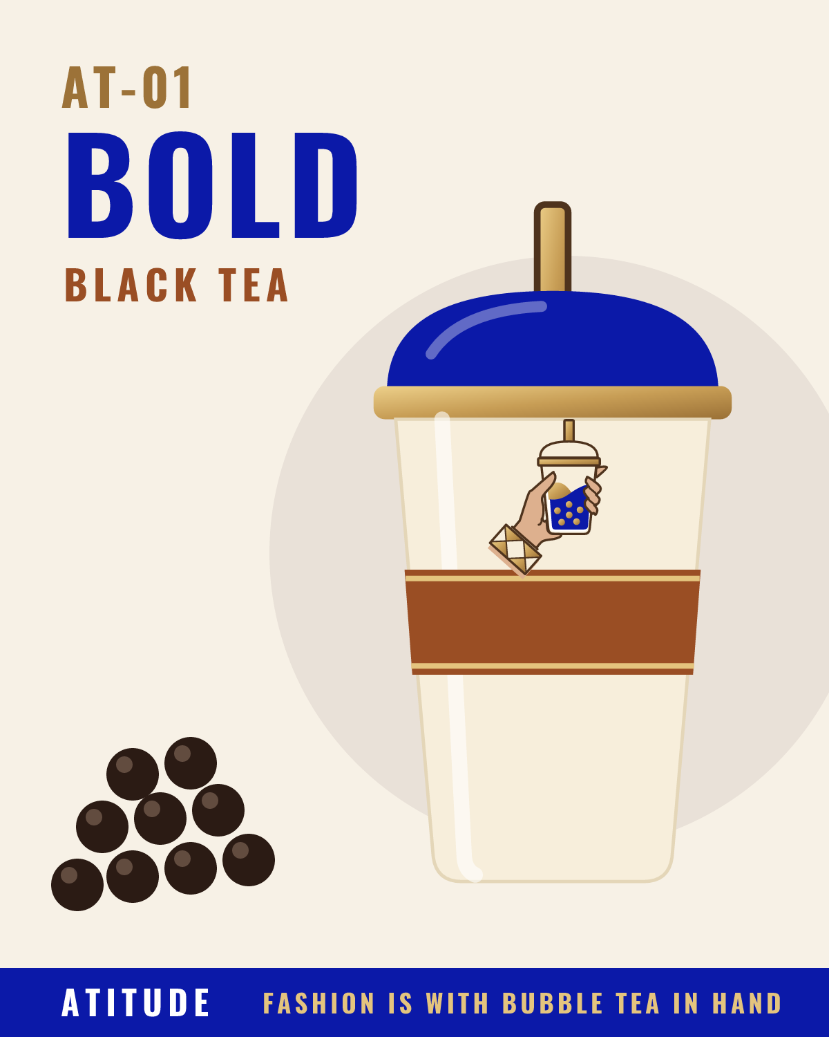 ATITUDE 态度 AT-01 BOLD 黑珍珠紅茶 500 ml 杯飲