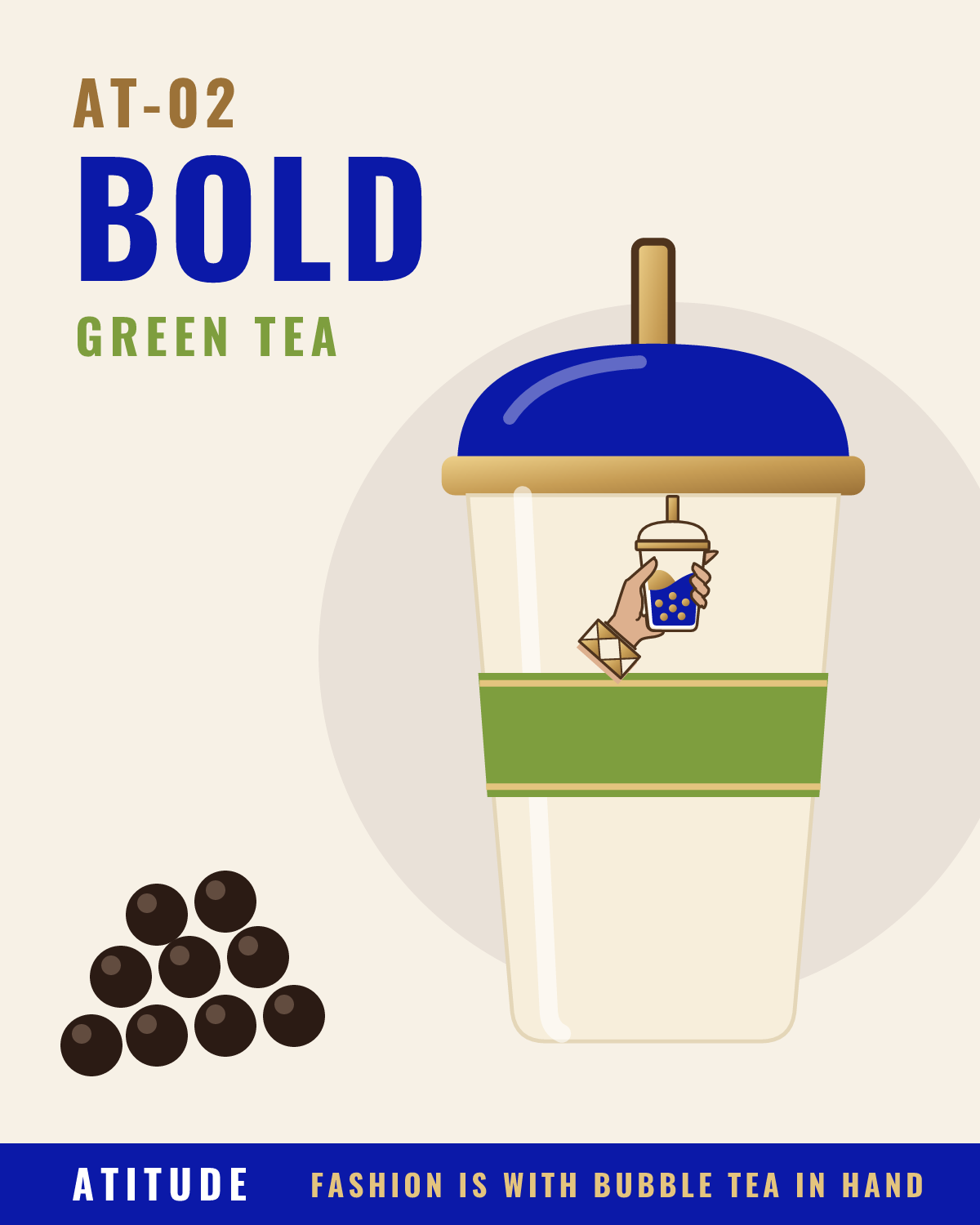 ATITUDE 态度 AT-02 BOLD 黑珍珠綠茶 500 ml 杯飲