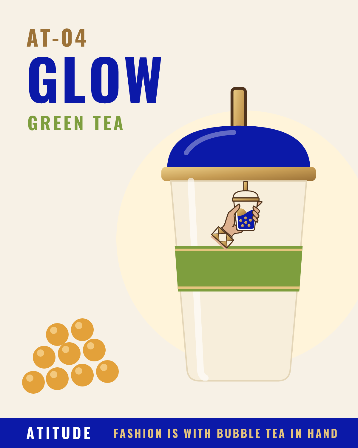 ATITUDE 态度 AT-04 GLOW 琥珀晶球綠茶 500 ml 杯飲