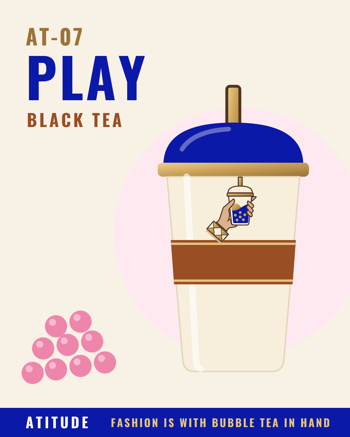 ATITUDE 态度 AT-07 PLAY 粉色水果珠紅茶 500 ml 杯飲