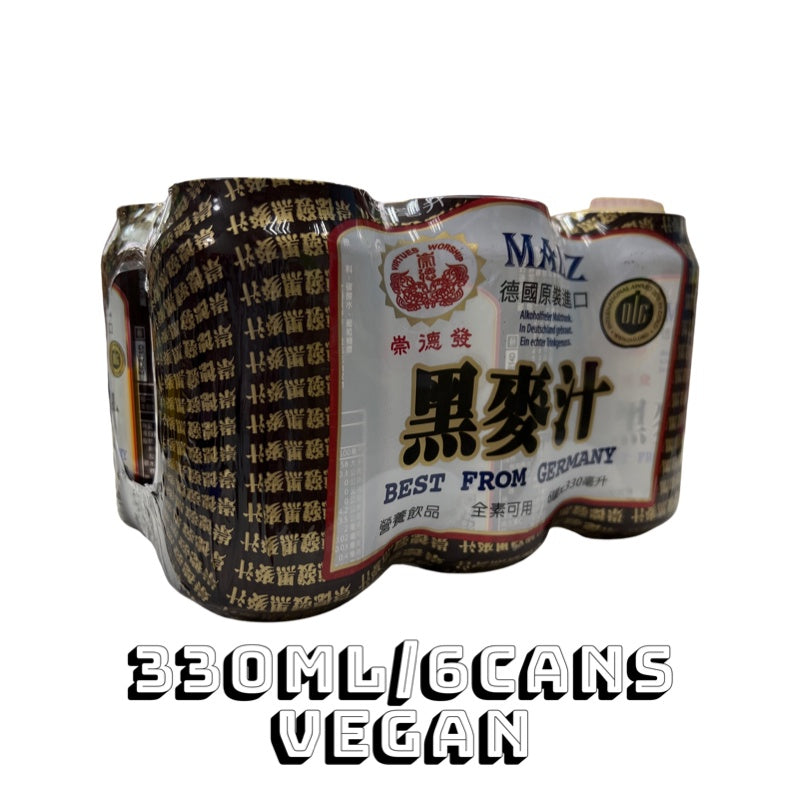 台灣崇德發黑麥汁 6罐330ml Taiwan Root Beer Vegan Drink
