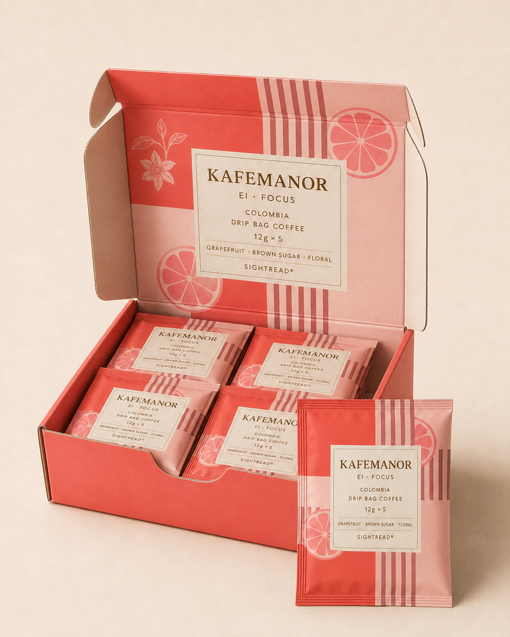 KAFEMANOR EI FOCUS Colombia drip bag five-pack airplane box