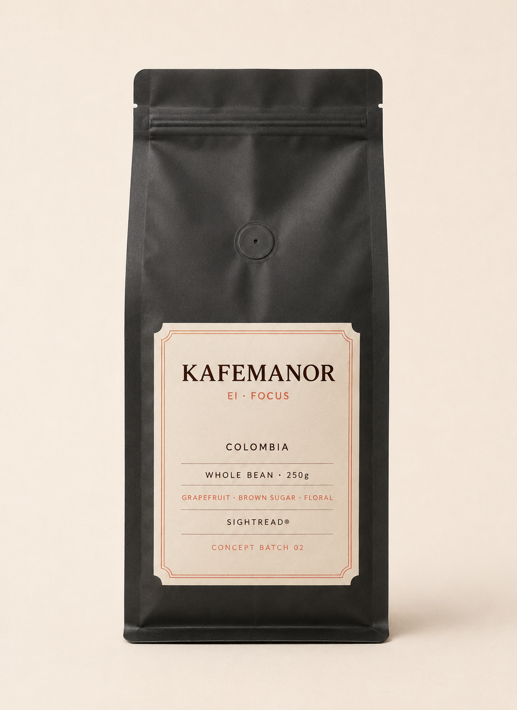 KAFEMANOR EI FOCUS Colombia whole bean 250g back view