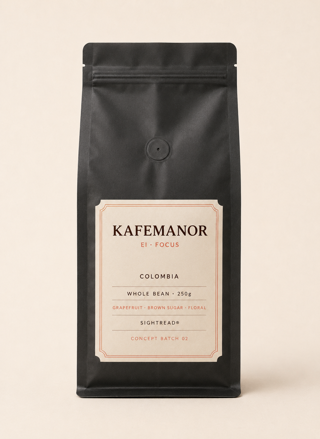 KAFEMANOR EI FOCUS Colombia whole bean 250g back view