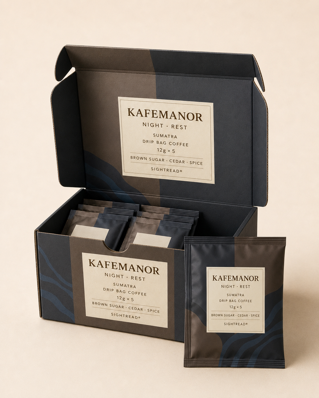 KAFEMANOR NIGHT REST Sumatra drip bag five-pack airplane box