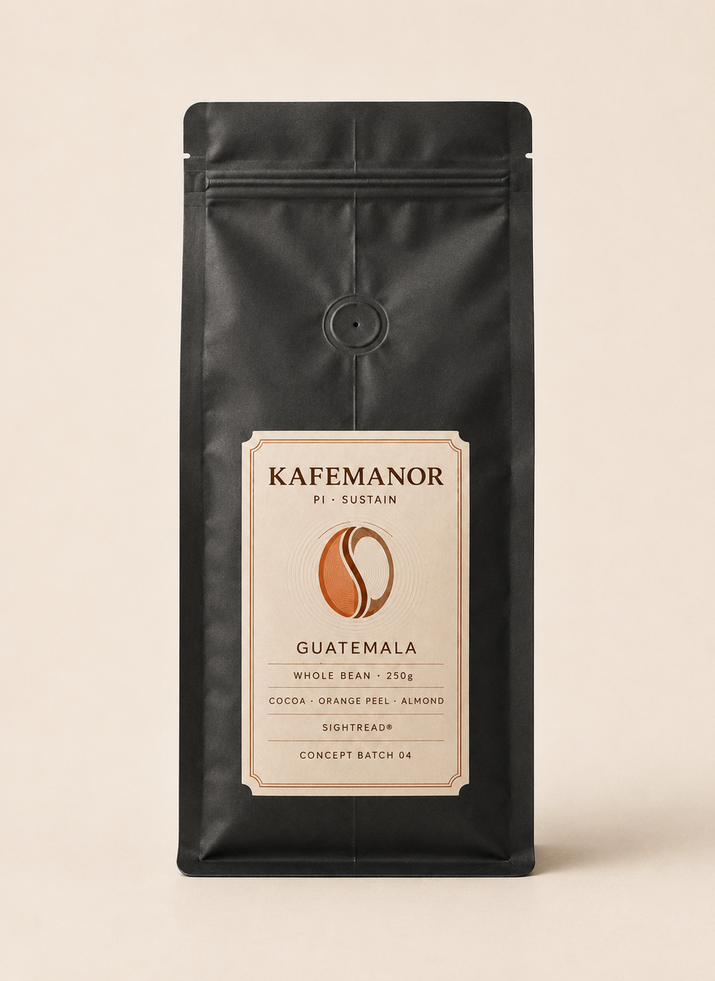 KAFEMANOR PI SUSTAIN Guatemala whole bean 250g back view