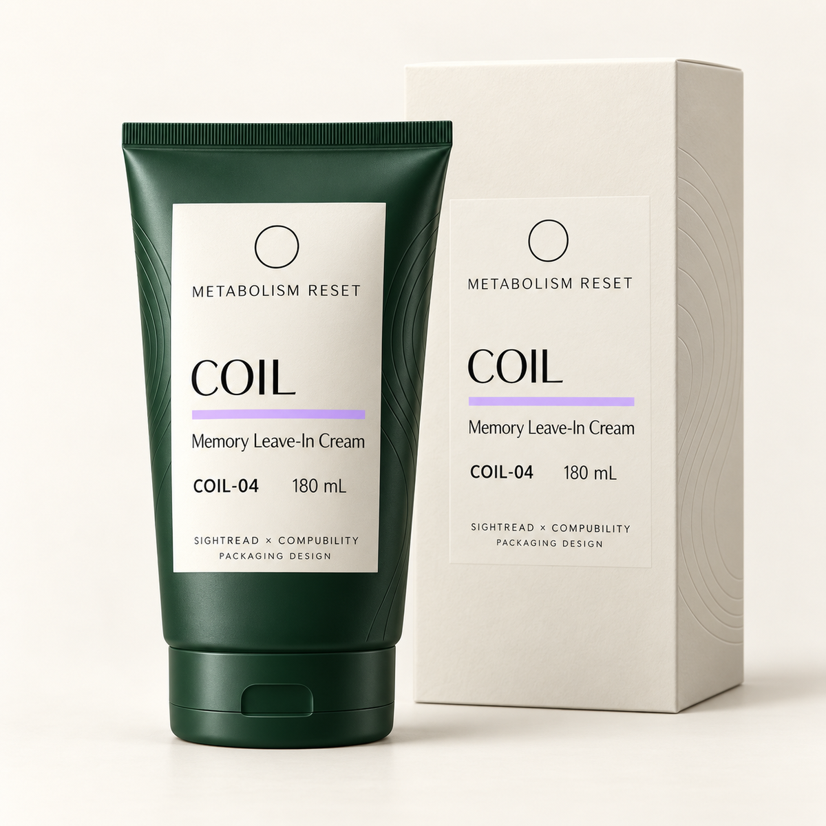 METABOLISM RESET COIL-04 Memory Leave-In Cream 180 mL · 瓶身與單品盒設計