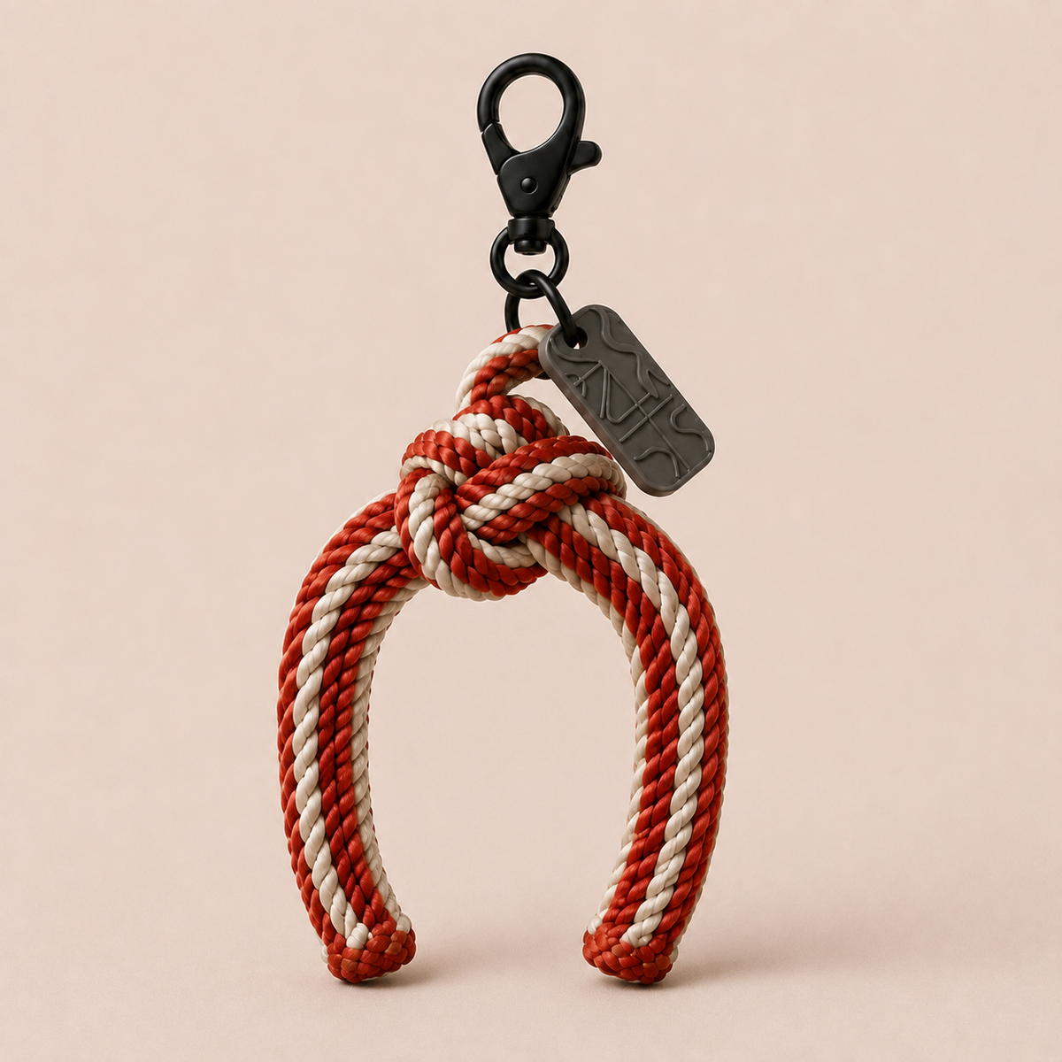 ROPE F-03 今天先關半扇｜紅白編織情緒繩結掛件