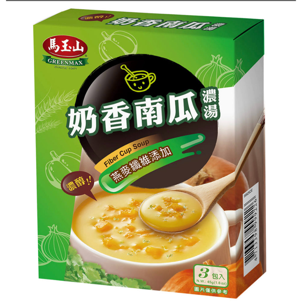 TAIWAN GREENMAX INSTANT SOUPS 3 FLAVORS 3 PKTS《馬玉山》即食沖泡濃湯(3入) 奶香南瓜／奶油蘑菇／奶油玉米 三盒一組