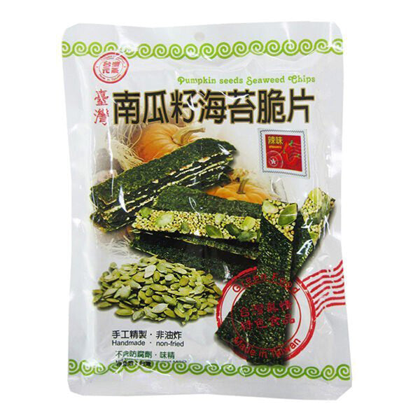 TAIWAN PUMPKIN SEEDS SEAWEED CHIPS 3PKTS 南瓜籽海苔脆片 40g 三包裝