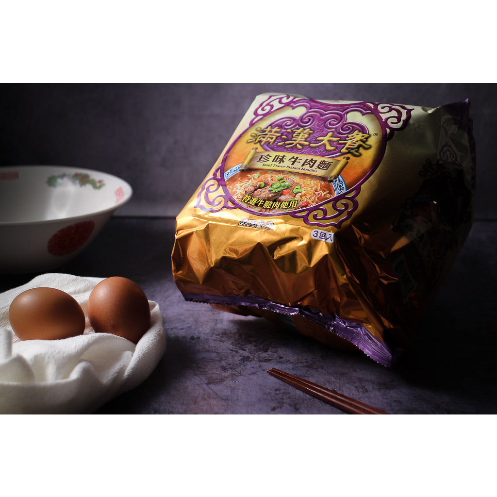 滿漢大餐 - 珍味牛肉麵173gx3包入 TAIWAN UNI-PRESIDENT - BEEF FLAVOR INSTANT NOODLES