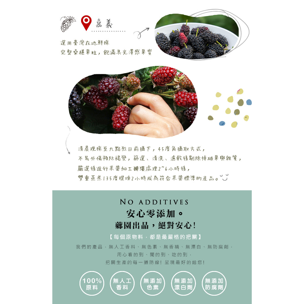 TAIWAN - SWEET GARDEN - MULBERRY JAM - 薌園 - 桑葚果茶 500g/罐