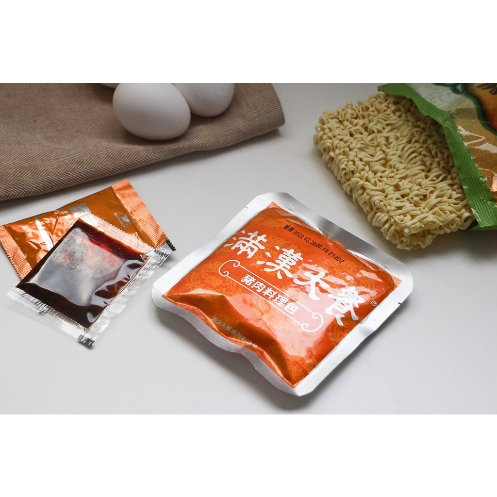 TAIWAN UNI-PRESIDENT - CHILLI PORK FLAVOR INSTANT NOODLES 滿漢大餐 - 蔥燒豬肉麵193gx3包入