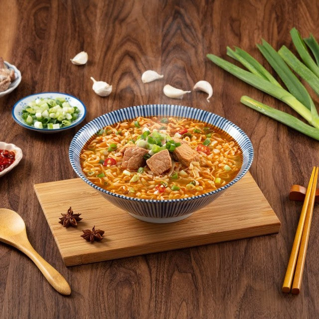 TAIWAN UNI-PRESIDENT - CHILLI PORK FLAVOR INSTANT NOODLES 滿漢大餐 - 蔥燒豬肉麵193gx3包入