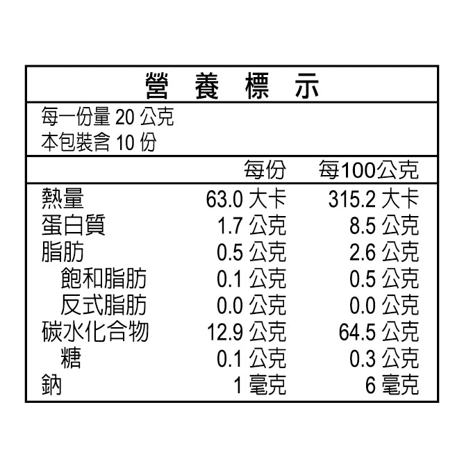 TAIWAN - Sweet Garden - BROWN RICE AND JOB'S TEAR GRAINS POWDER - 薌園糙米薏仁四神(無添加蔗糖) (20gx10入)/Bag