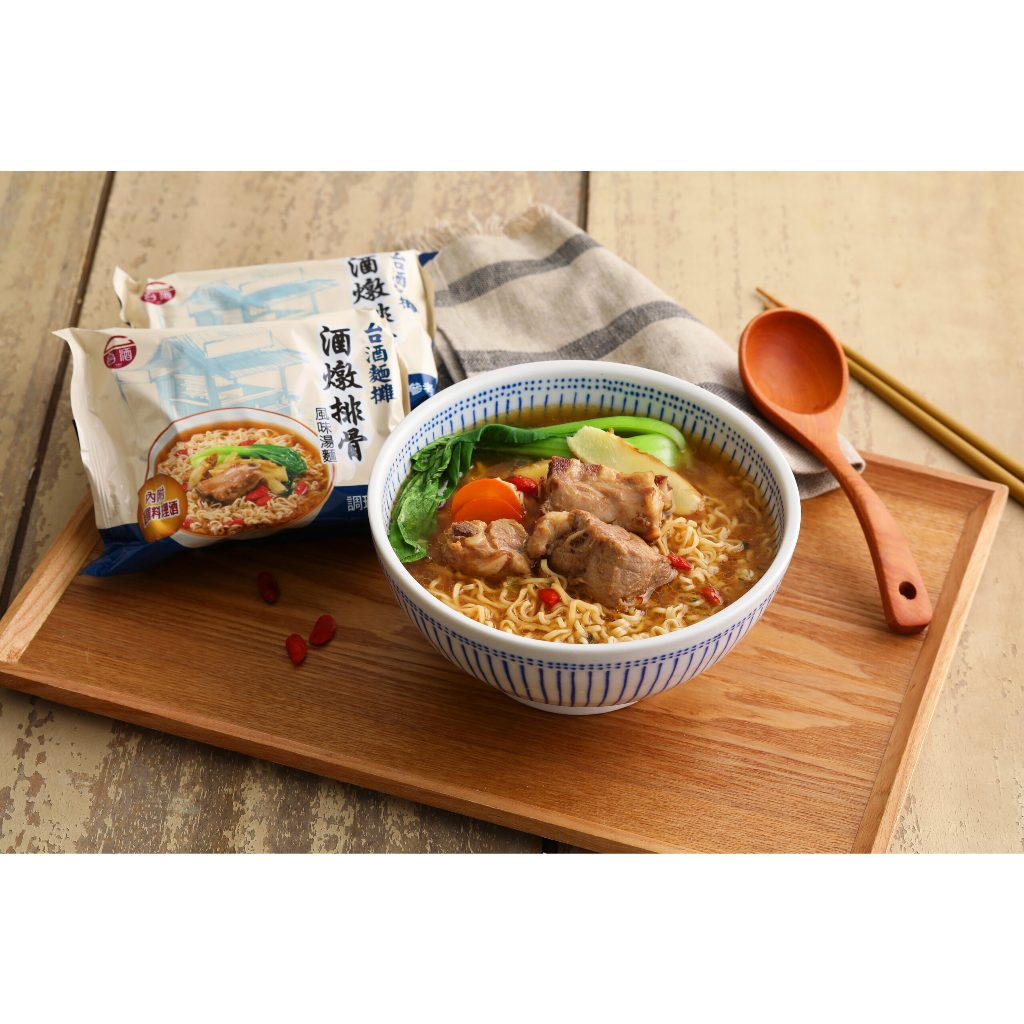 TAIWAN - TTL - Wine Stewed Pork Ribs Flavor Noodles - 台酒 - 酒燉排骨風味湯麵 95gx5pack