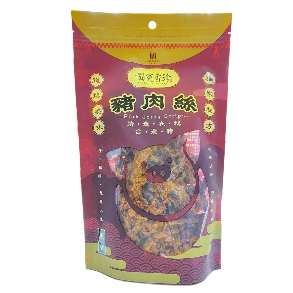 TAIWAN - ORIGINAL PORK JERKY STRIPS - 國寶香珍原味豬肉絲 200g/pack