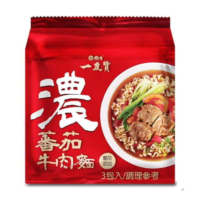 TAIWAN - WEI LIH - Tomato Beef Instant Noodles - 維力一度贊 - 蕃茄牛肉麵 185gX3包入