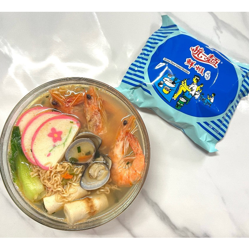 TAIWAN - Shrimp Flavor Instant Noodles - 統一麵鮮蝦風味 83g/5packs