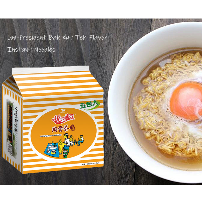 TAIWAN - Bak Kut Teh Flavor Instant Noodles - 統一麵肉骨茶風味 93g/5packs
