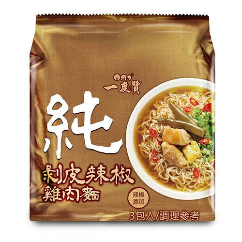 TAIWAN - WEI LIH - Pickled Chilli Peppers Chicken Instant Noodles - 維力一度贊 - 剝皮辣椒雞肉麵 185gX3包入