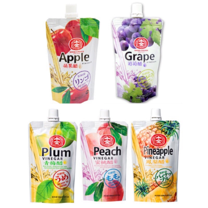 TAIWAN SHIH CHUAN EXCELLECE READY TO DRINK VINEGAR 台湾十全特好 即飲果醋140mlX6 苹果APPLE\葡萄GRAPE\凤梨PINEAPPLE\水蜜桃PEACH\梅子PLIM