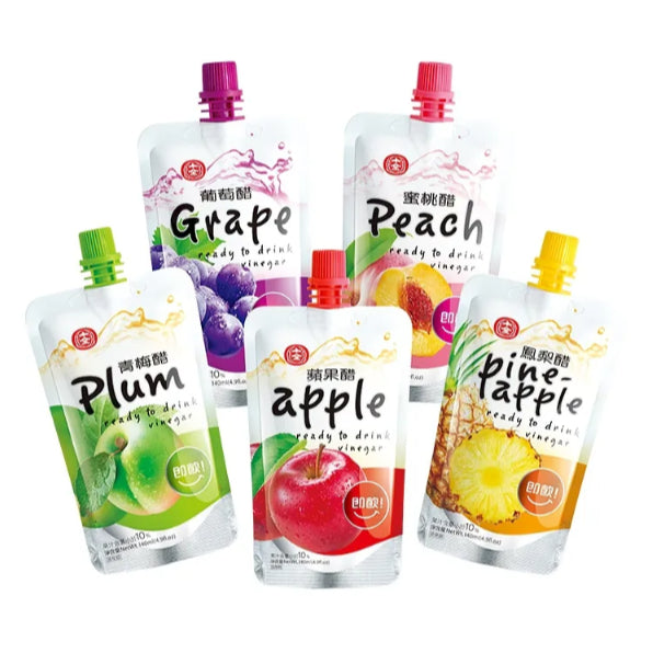 Taiwan Fruit Vinegar PLUM/APPLE/GRAPE/PEACH/PINEAPPLE (6 Packets Drink)