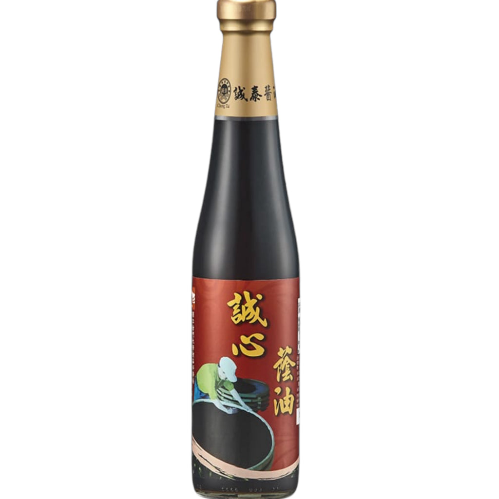 台湾正宗正港西螺 誠心荫油 天然酿造 遵循古法 甘甜不死咸410ml