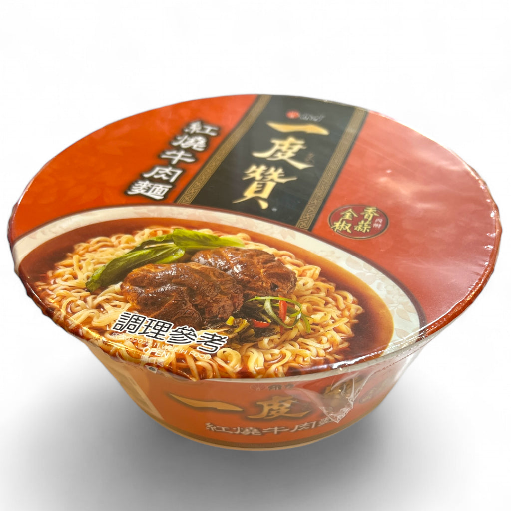 维力一度赞红烧牛肉面 碗装 內附香蒜金椒 真材实料 原汁原味TAIWAN BEEF NOODLE SOUP BOWL