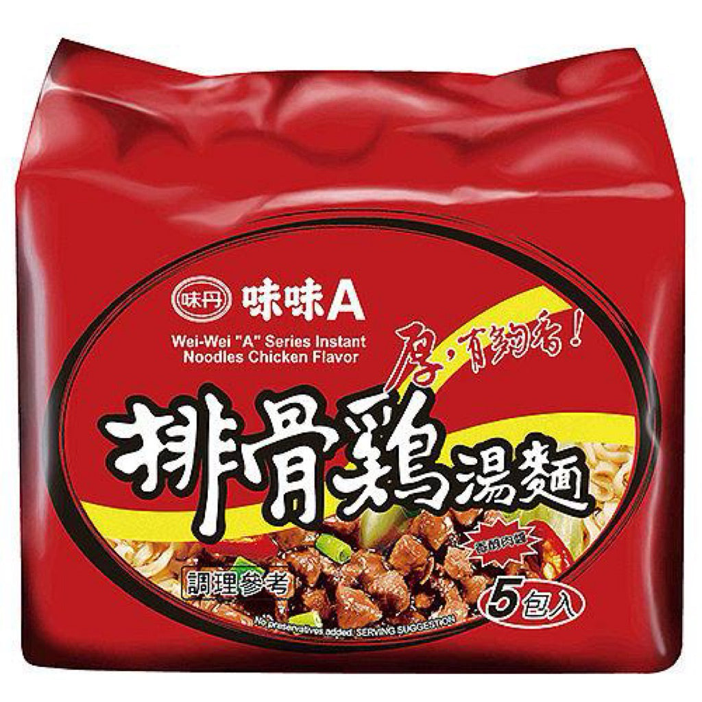 台湾味丹味味A排骨鸡汤面90克5包入