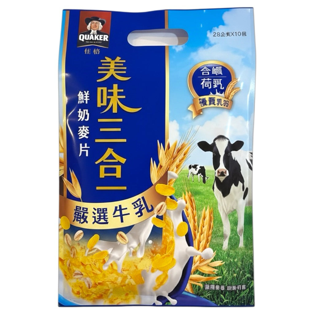 桂格鲜奶麦片 美味三合一 严选牛奶28克10包入
